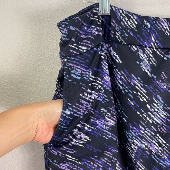 EP New York Womens XL Texture Print Black Multi Golf Skort Pull On Stretch - Picture 7 of 9